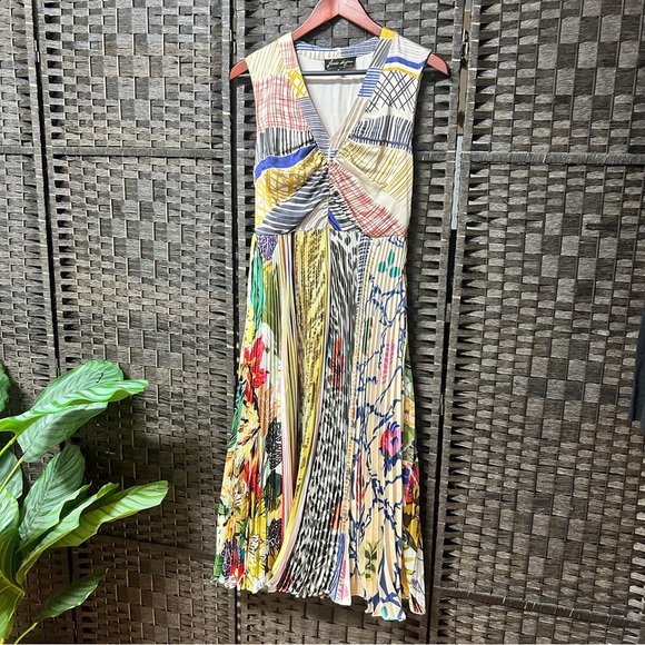Geisha Designs colorful dress with full skirt dress size 6 small maxi length - Picture 9 of 9